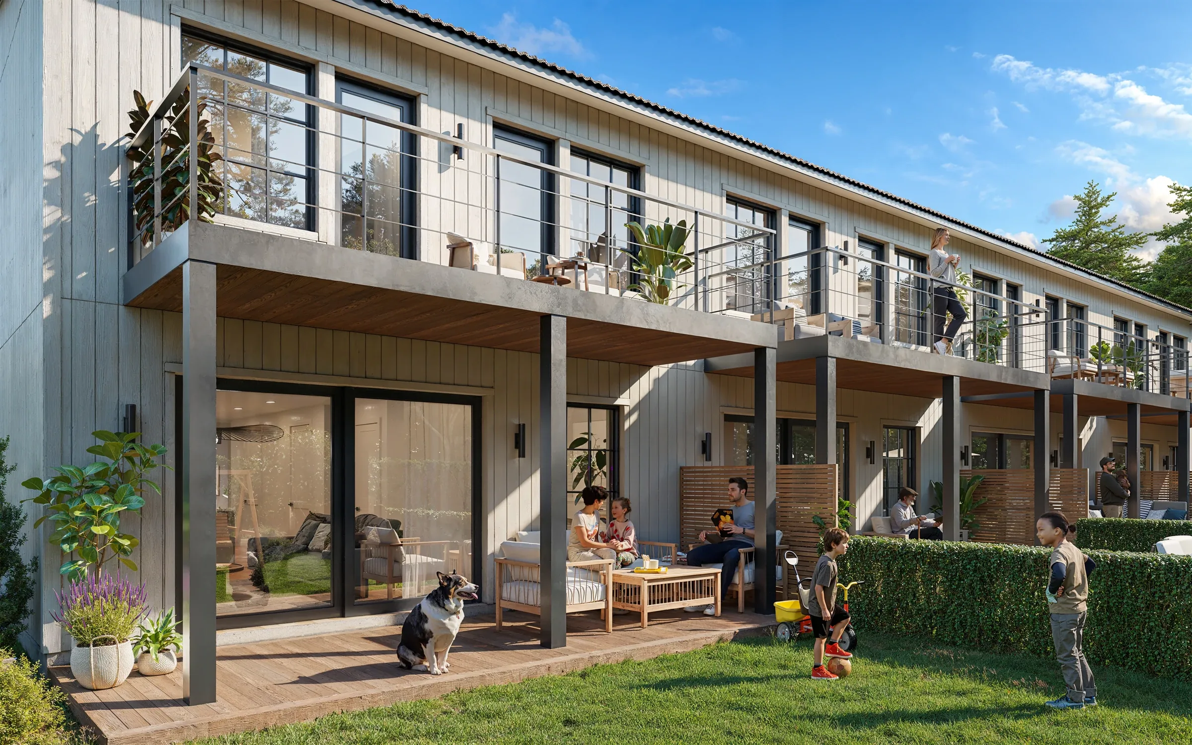 Garden Townhouses — Garden elevation